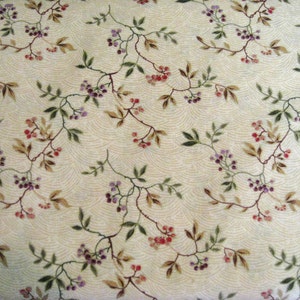 Oriental Floral Cotton Fabric, Gold Accents - Marcus Impressions , by the half yard -  Continuous Cuts, Home Decor ,Quilting , sewing,