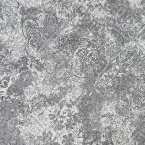 Dark Gray Floral Cotton Fabric , by the HALF YARD,Continuous Cuts, Home Decor ,Quilting , sewing,