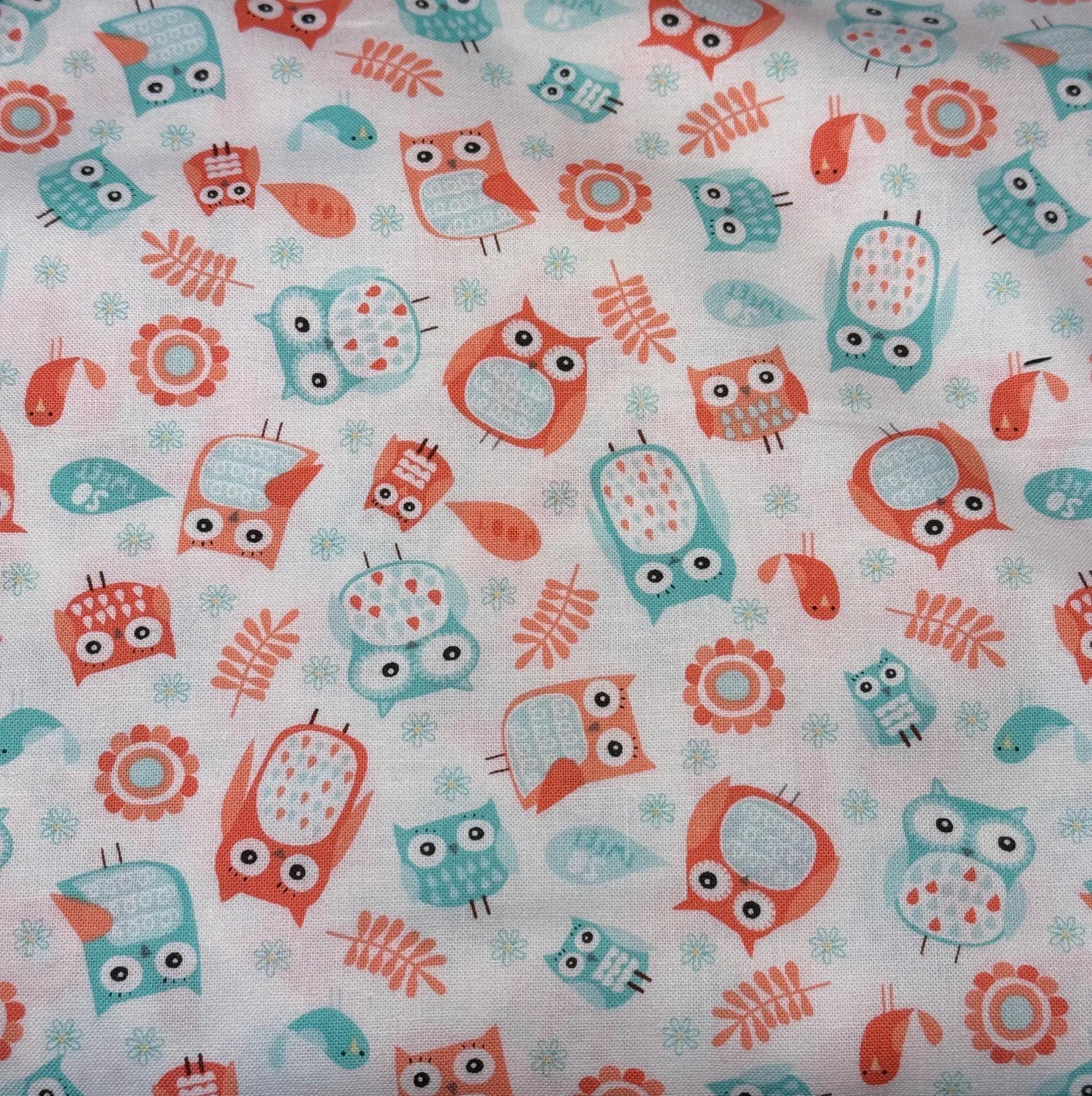 Whimsical Baby Owl Cotton Fabric - Perfect for Nursery Decor - Sold by the HALF YARD", Playhous