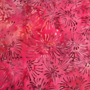 Tecido de algodão batik com respingos rosa - Komo, por MEIA JARDA, cortes contínuos, decoração para casa, quilting, costura,