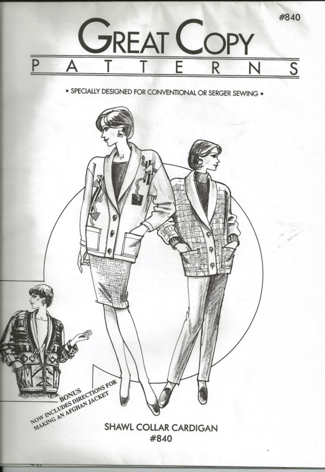 Shawl Collar Cardigan Sewing Pattern, UNCUT, XS-XL - Etsy