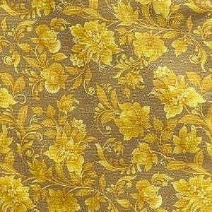 Bronze Floral Leaf Cotton fabric , Elizabeth Studio,  by the HALF YARD, Continuous Cuts, Home Decor ,Quilting , sewing,