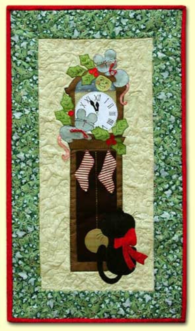 Grandfather Clock Mini Applique Christmas Quilt Kit The Etsy