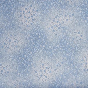 Blue Floral Cotton Fabric, Small flowers, Tonal,Blender, by the HALF YARD , Continuous Cuts, Home Decor ,Quilting , sewing