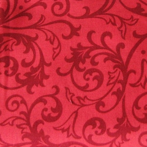 Rot Swirl Baumwollstoff, Tonal, halber Hof, Kontinuierliche Schnitte, Wohnkultur, Quilten, Nähen