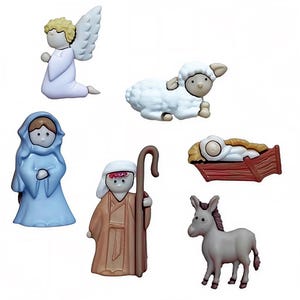 Nativity Button Pack, Christmas  Button Pack, -Embellishments, Merry Christmas Holiday Crafter Buttons ,Diy Projects Party Supplies