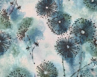 Floral Cotton Fabric, Aquarius  Hoffman by the Half Yard,Continuous Cuts, Home Decor ,Quilting , sewing, crafting supplies