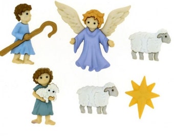 The Good Shepherd ,Dress it up, Christmas  Button Pack- Scrapbooking- Junk Journal- Sewing-Crafting