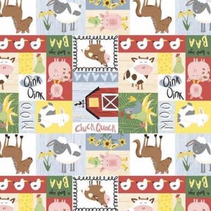 Farm Tastic Cotton Fabric -  Studio E-  by the half yard- Continuous Cuts, Home Decor ,Quilting , sewing, crafting supplies