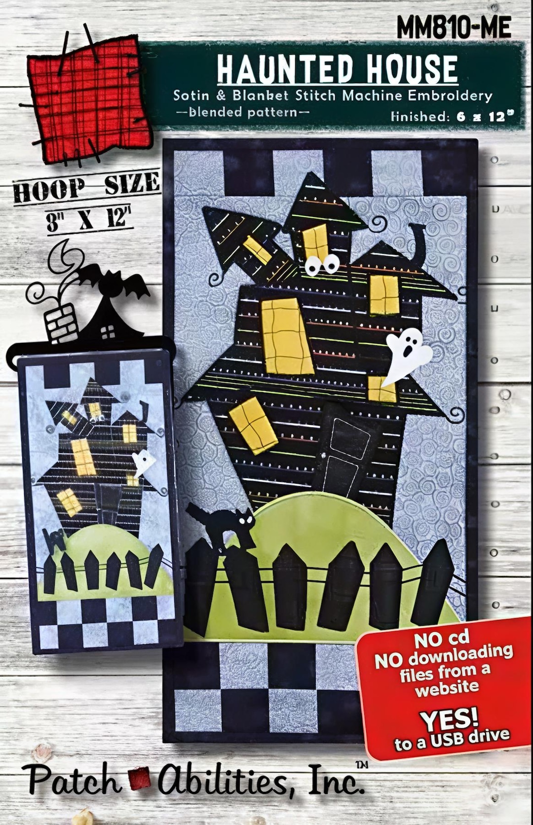 Haunted House Machine Embroidery Design, Spooky Halloween Wall Hanging ...