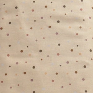 End of Bolt~ Beige Polka Dot Fabric, Sepia Dots, 30" x 42"  Elizabeth Studios