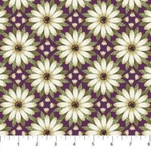 Katoenen stof paarse bloemen, paarse Avalon, Northcott, op maat gesneden, doorlopende sneden, woondecoratie, quilten, naaien, knutselbenodigdheden