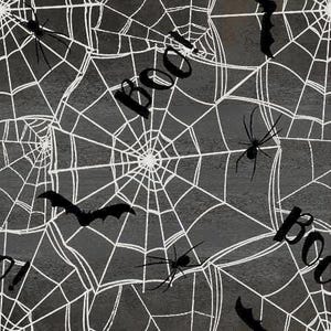 Black Spider Web Cotton Fabric, Charcoal, Spooky Night, by the HALF YARD  ,Continuous Cuts, Home Decor ,Quilting , sewing,
