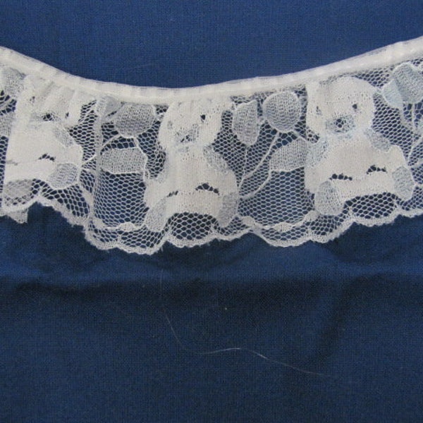 Blue 2 Pre-Ruffled Baby Lace by the Yard - Lovely Trim for DIY Projects