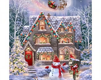 ビクトリア朝のクリスマスシーンファブリックパネル：キルト＆クラフト