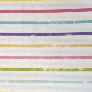 Rainbow Stripe Cotton fabric- Weathered  Stripe - Dear Stella, by the HALF YARD,Continuous Cuts, Home Decor ,Quilting , sewing,