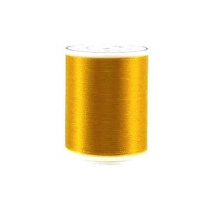 Könnte beinhalten: Eine Spule goldfarbenen Fadens.