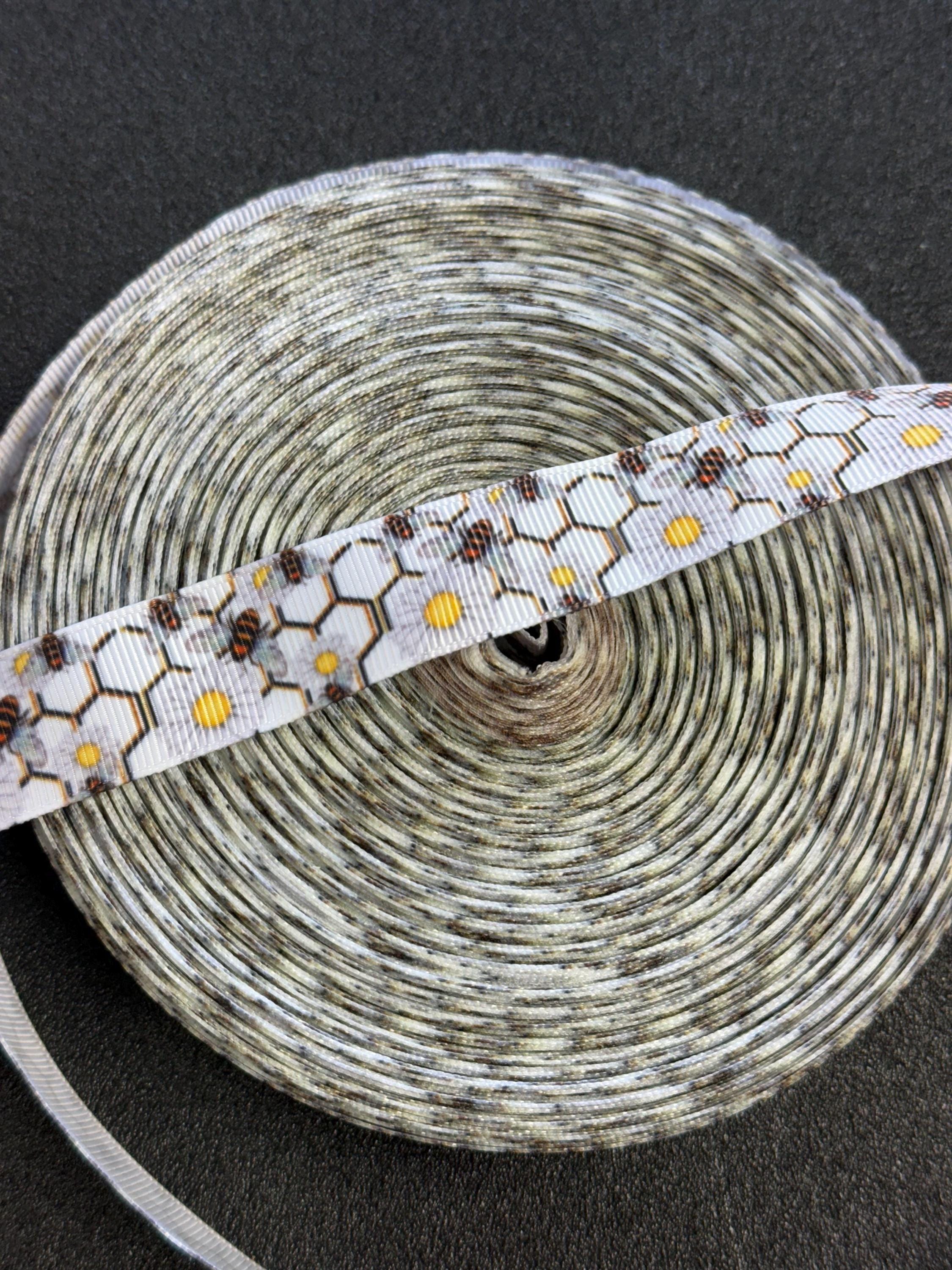 Bee Hive Grosgrain Ribbon -bee Hive With Daisy Flowers and Bumble Bees ...