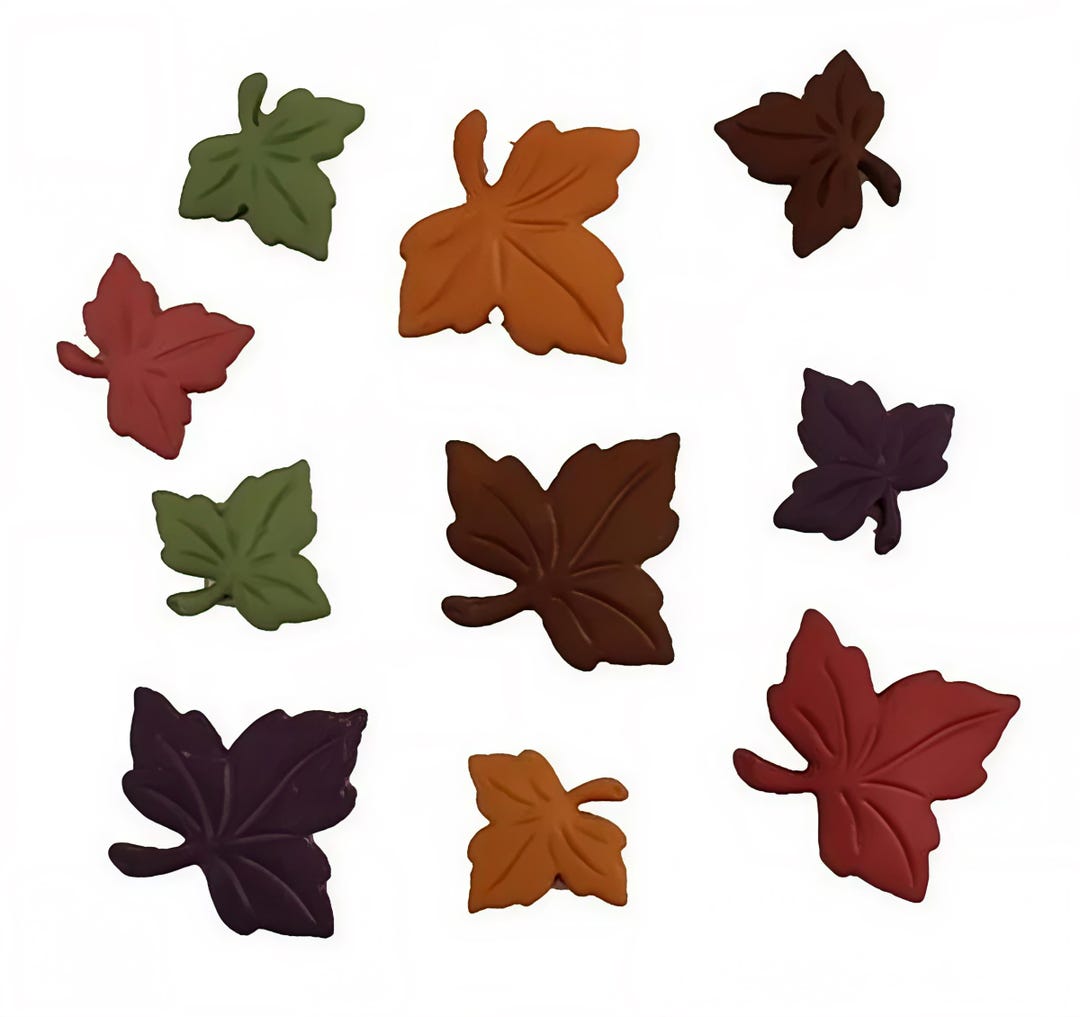 Fall Leaf Shank Buttons – Assorted Autumn Colors, Sizes (5/8″ – 1 1/2 ...