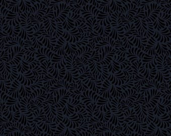 ブラックリーフスクロールコットン生地 - ウィルミントンプリント、ハーフヤード、連続カット、ホームデコレーション、キルティング、縫製、