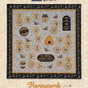 Honeycomb Quilt Pattern, Machine Embroidery Applique, Bee Hive Designs