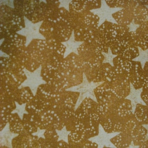 Tossed Gold Stars Cotton Fabric - Half Yard for Home Decor & Quilting, Continuous Cuts