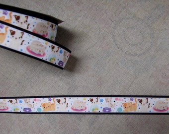 Playful Kittens  Grosgrain  ribbon-7/8"-  embellishment, hair ribbons, packaging