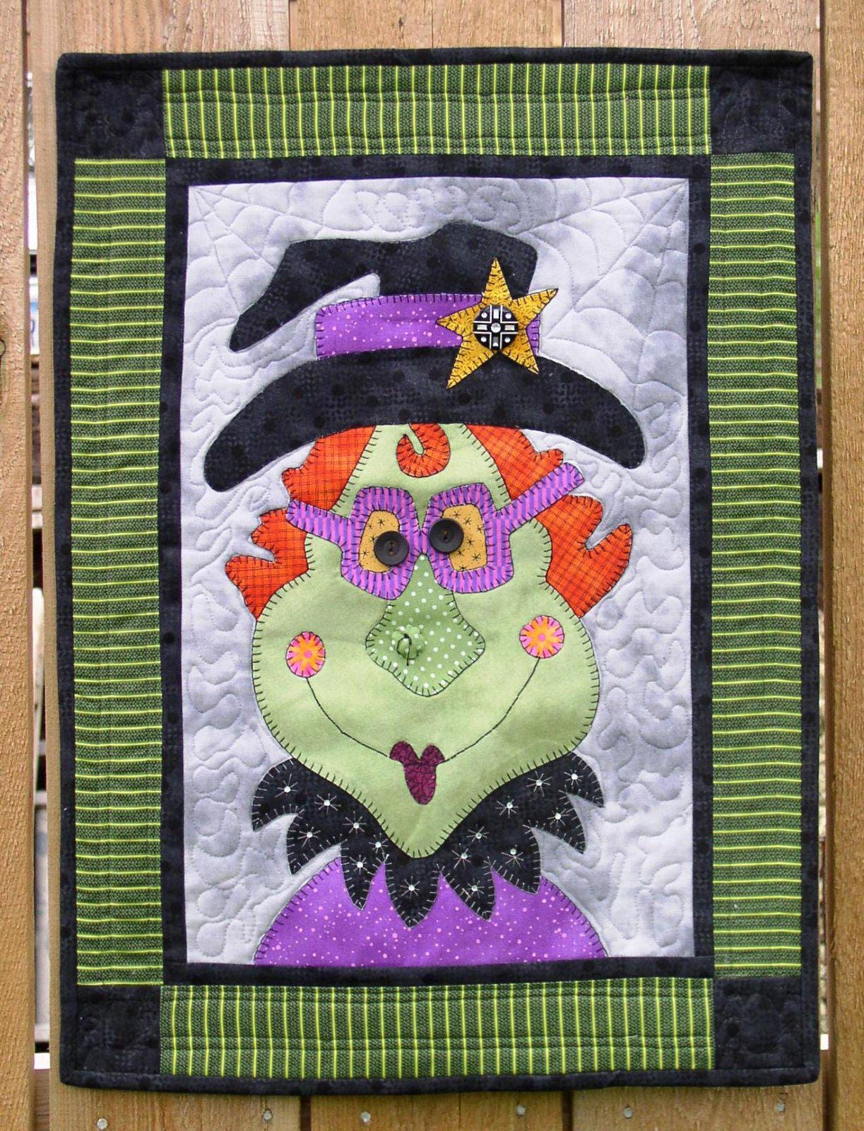Silly Witch Pattern Quirky Witch Applique Pattern – Halloween Wall Hanging - Etsy
