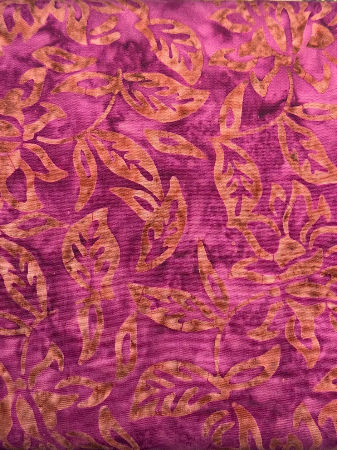Leaf Batik Cotton Fabric, Vibrant Purple Batik , by the HALF YARD ...
