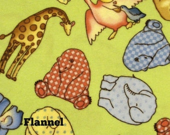 Cotton Flannel, Animal Flannel, Lullaby, Northcott, by the yard