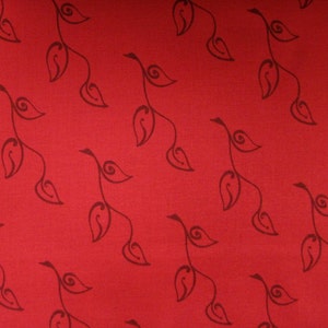 Red Vine Leaves Cotton Fabric, Henry Glass, Thistledown , by the Half Yard,Continuous Cuts, Home Decor ,Quilting , sewing, crafting