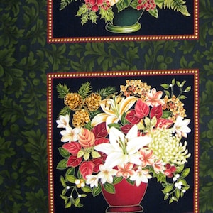 Julklappsquiltpanel med blommotiv, En quiltpanel med fridfull säsong, Debbie Cook