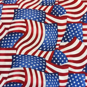 Patriot Flag  Cotton Fabric - American Flag Print -  By the HALF YARD ,Continuous Cuts, Home Decor ,Quilting , sewing, crafting supplies