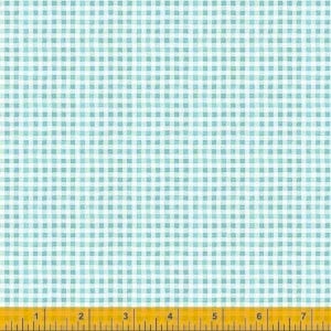 Aqua Tiny Gingham Cotton Fabric,  Windham, By the HALF YARD , Continuous Cuts, Home Decor ,Quilting , sewing, crafting supplies