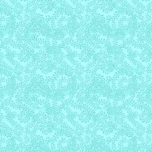 Swirling Turquoise Cotton Fabric,   Essentials  Leaves , Wilmington by the half yard,Continuous Cuts, Home Decor ,Quilting, sewing supplies