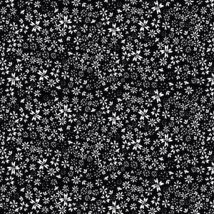 Elegant Floral Wide Back 108\&quot; Cotton Fabric: Black and White Daisies for Home Decor and Quilting Needs