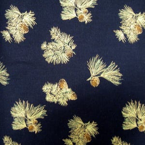 Pine Cone Cotton Fabric,Metallic  Holiday ,RJR, by the HALF YARD ,Continuous Cuts, Home Decor ,Quilting , sewing,