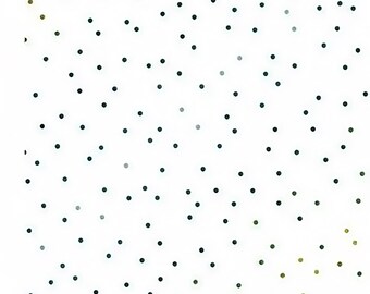Green and teal polka dot fabric - versatile quilting, sewing, and home decor crafting material, sold by half yard increments