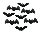 Halloween Buttons, Black Bats