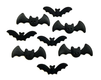 Halloween  Buttons,   Black Bats