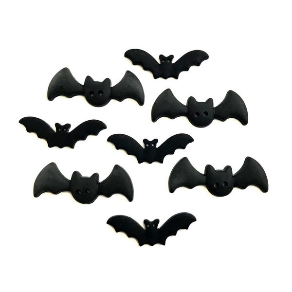 Halloween  Buttons,   Black Bats