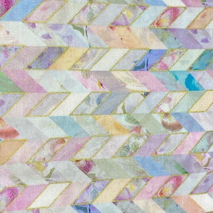 Tkanina bawełniana z witrażem Chevron, HALF YARD, pastelowa, Robert Kaufman Geometryczne - cięcia ciągłe, wystrój wnętrz, pikowanie, szycie