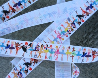 Ballerina Princess  Grosgrain Ribbon -7/8, Crafting ribbon