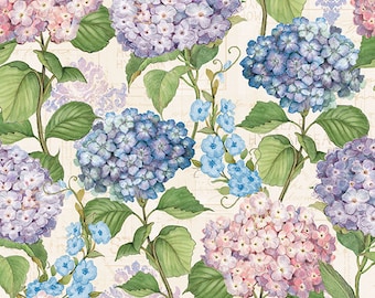 Hydrangea Mist  Quilt Fabric ,Large Floral, Wilmington Prints,  Cotton by the yard