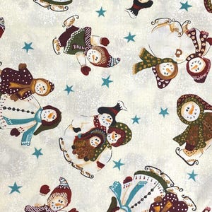Country Schneemann Stoff - Schlittschuhe, Handschuhe, Schals - halber Hof -,kontinuierliche Schnitte, Wohnkultur, Quilten, Nähen