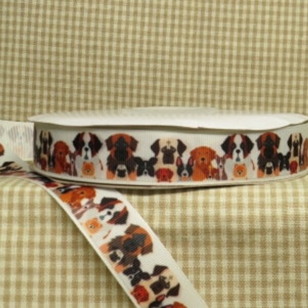 Lots of  Dog Grosgrain Ribbon, 7/8",  by the yard