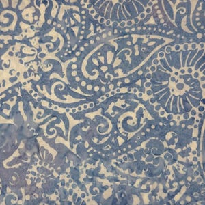 Blue Paisley Batik Cotton Fabric, Timeless, Hyacinth, by the  half yard, Quilting ,Sewing , Home Decor,Continuous Cuts,