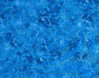 Blue Filigree Cotton Fabric, Wilmington Prints (by Half Yard)