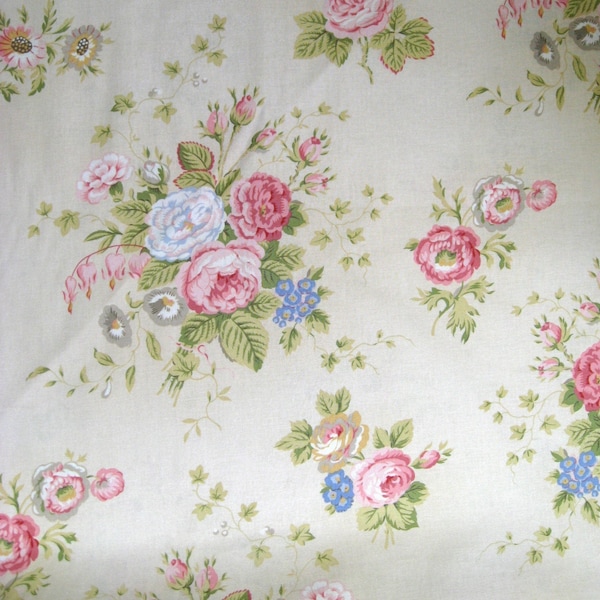 Vintage Floral bouquet cotton fabric, Banban Bebe, RJR, by the yard