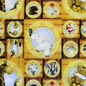 Noah&#39;s Ark Cotton Fabric, Rainy Days,by the HALF YARD - Perfect for Baby Projects,Continuous Cuts, Home Decor ,Quilting , sewing,